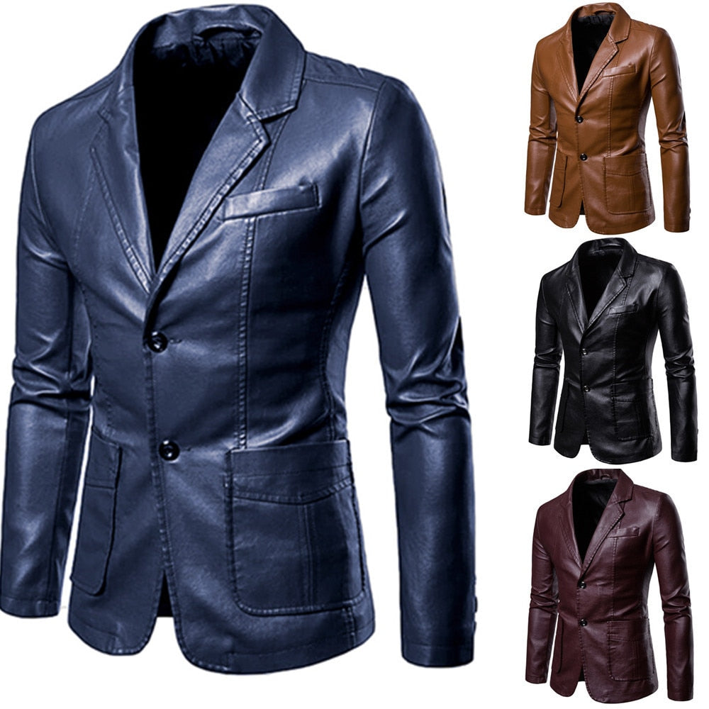 Faux Leather Cafe Racer Jacket
