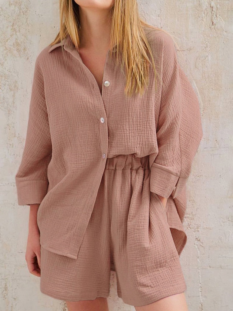 Linen Shorts and Top Set