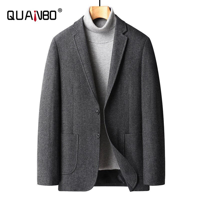 QUANBO Winter Wool Blazer