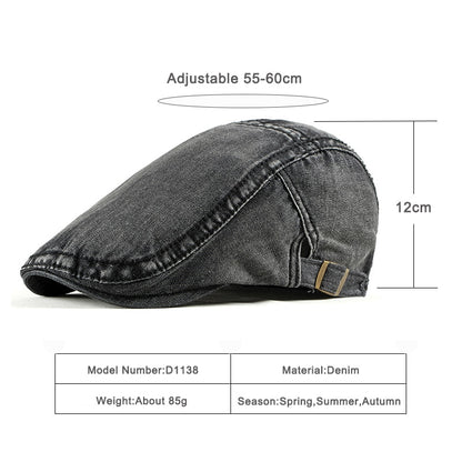 Simple Washed Denim Beret