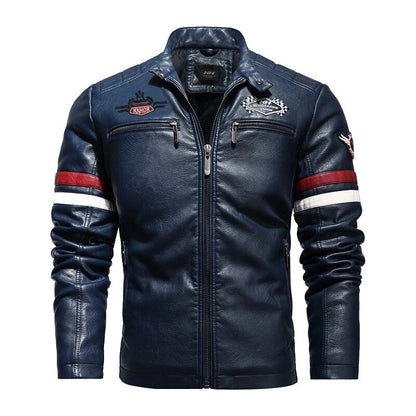 Faux Leather Racing Jacket