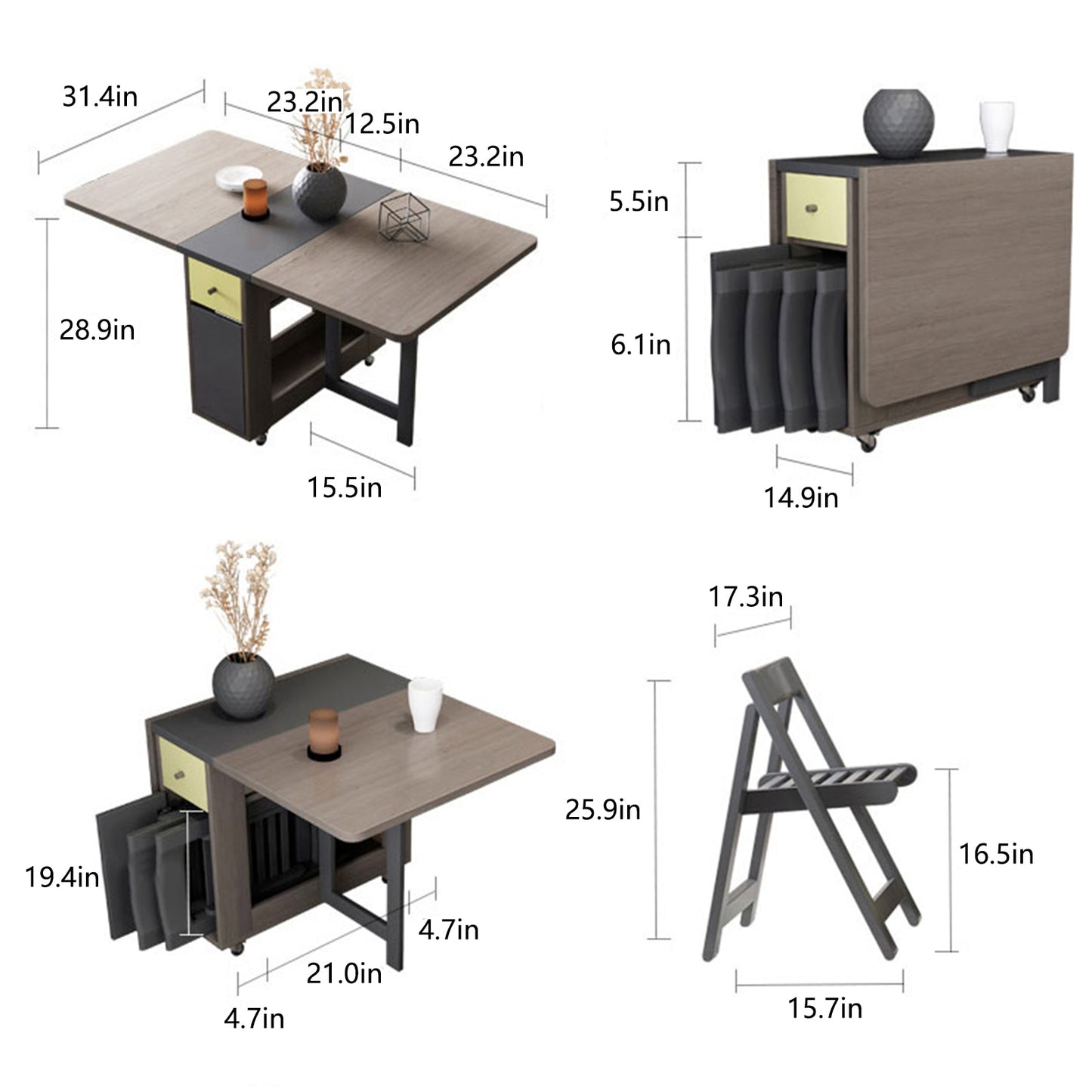 RAMA Folding Dining Table