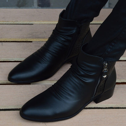 Leather Ankle Boots with Zip