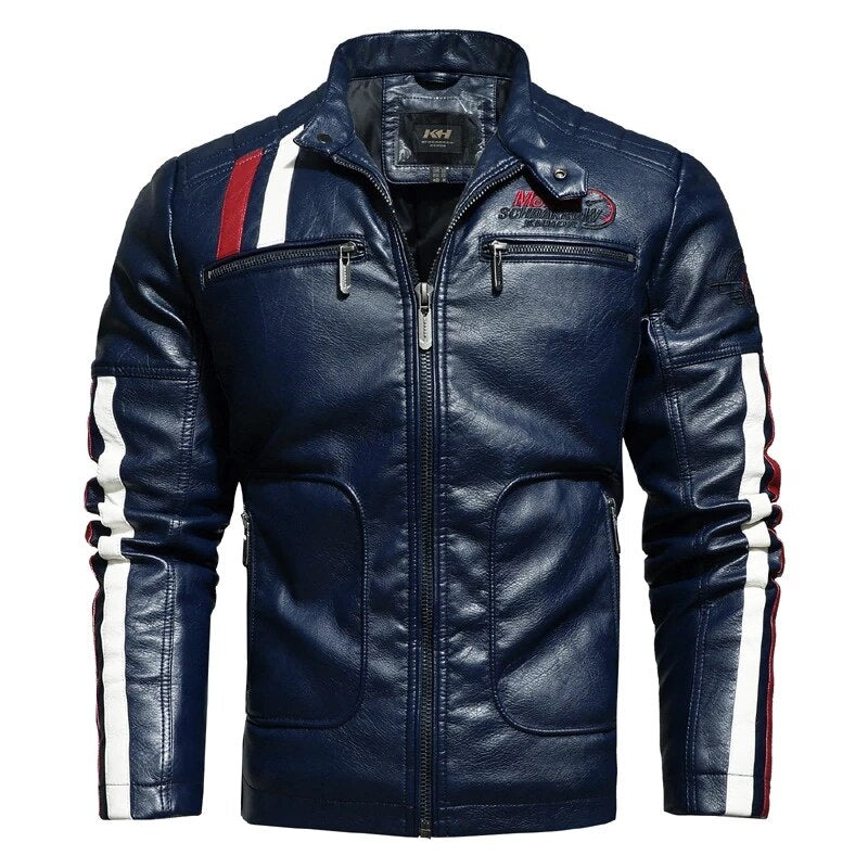 Faux Leather Racing Jacket