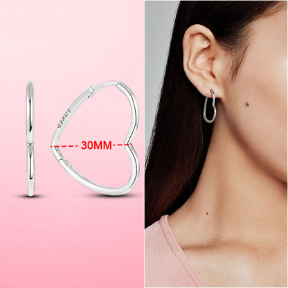 925 Silver Heart CZ Earrings
