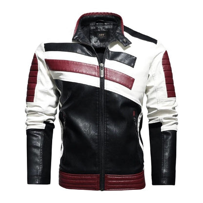 Faux Leather Racing Jacket