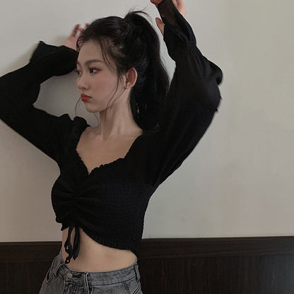 Cropped Wrap Blouse