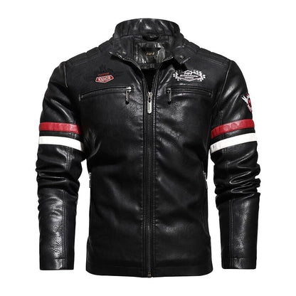Faux Leather Racing Jacket