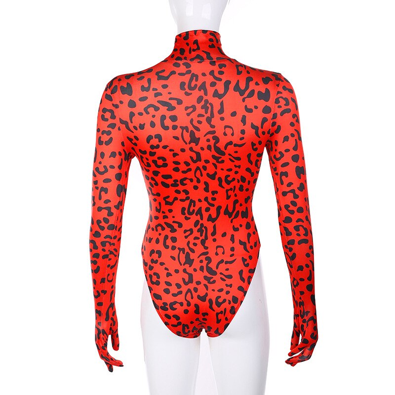 BKLD Turtleneck Leopard Print Bodysuit