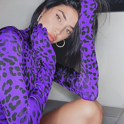 BKLD Turtleneck Leopard Print Bodysuit