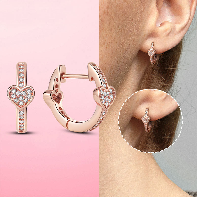 925 Silver Heart CZ Earrings