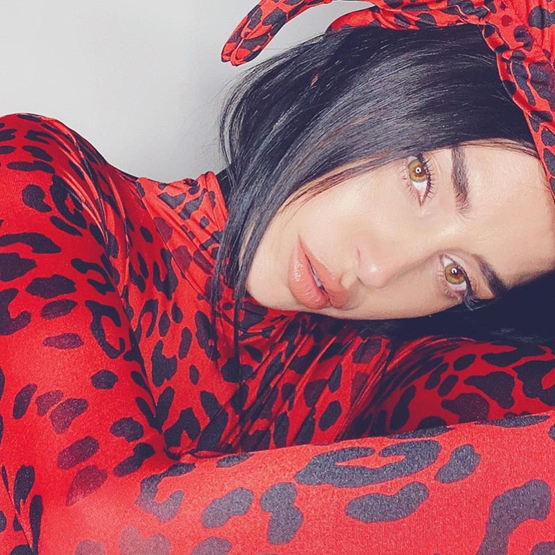 BKLD Turtleneck Leopard Print Bodysuit