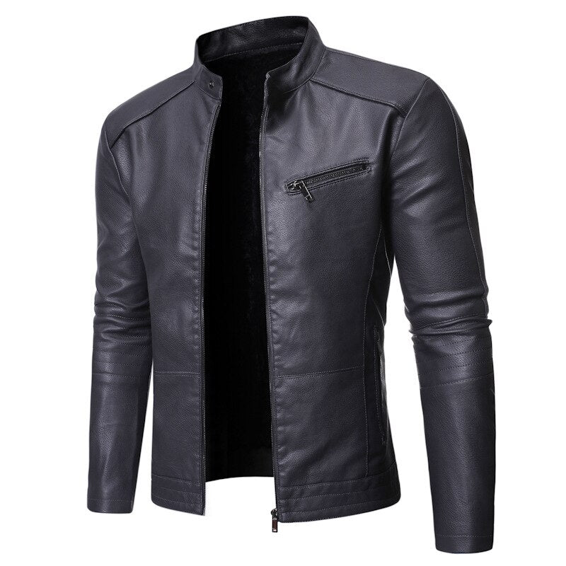 Korean Faux Leather Jacket