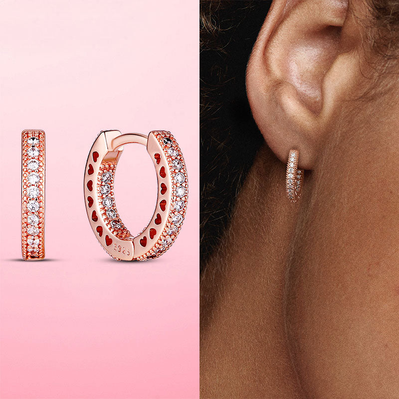 925 Silver Heart CZ Earrings