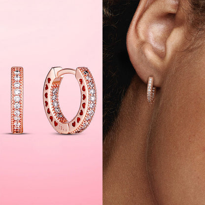 925 Silver Heart CZ Earrings