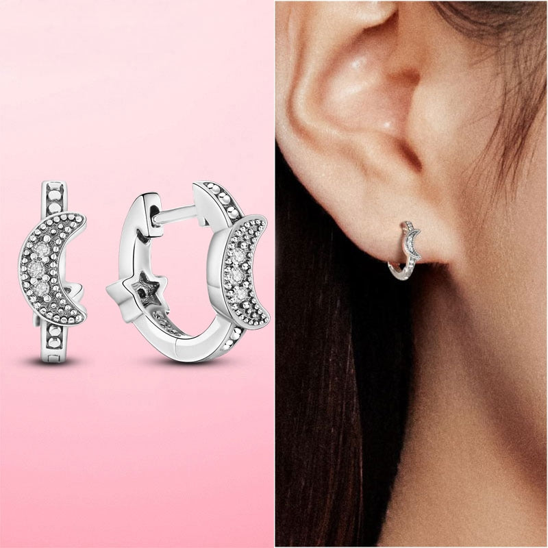 925 Silver Heart CZ Earrings