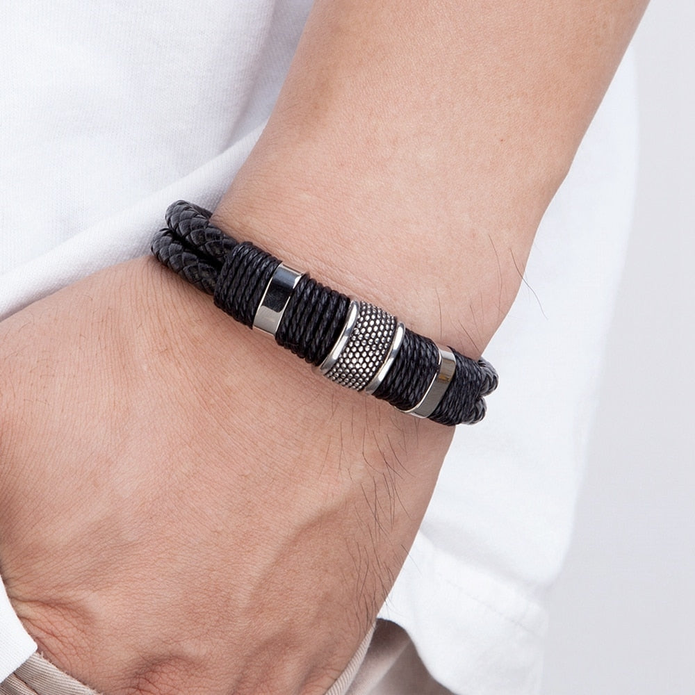 XQNI Woven Leather Bracelet