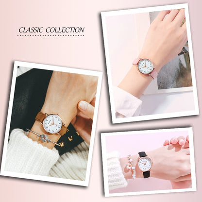KZD Leather Strap Watch