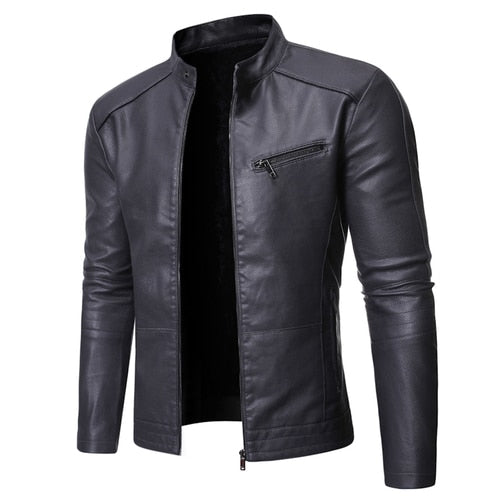 Casual Faux Leather Jacket