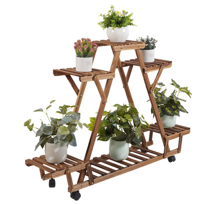 Wooden Triangle Pot Plant Stand