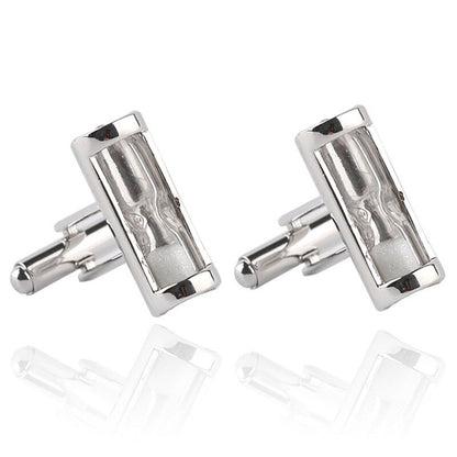 1 Pair Hourglass Blue Crystal Cufflinks