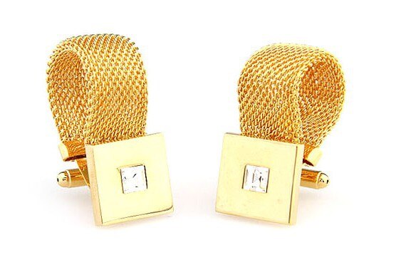 Gold Ribbon Cufflinks