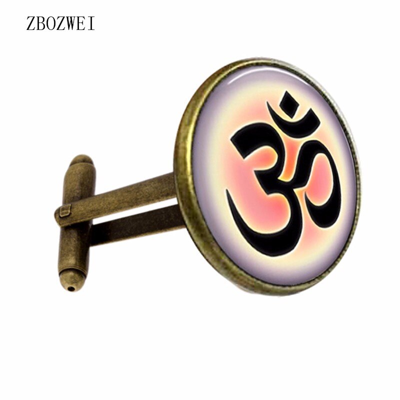 1 White Buddhist Cufflinks