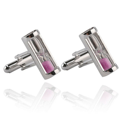 1 Pair Hourglass Blue Crystal Cufflinks