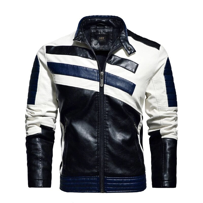 Faux Leather Racing Jacket