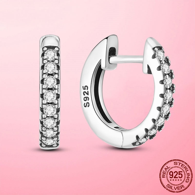 925 Silver Heart CZ Earrings