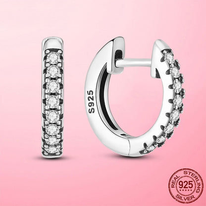 925 Silver Heart CZ Earrings