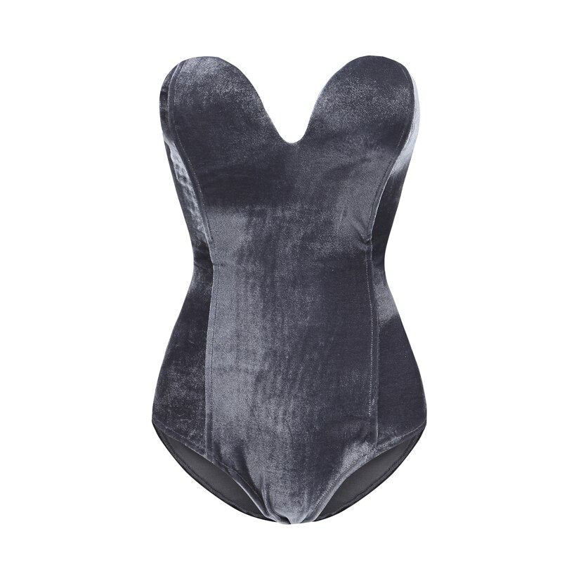 Velvet Lace Up Bodysuit