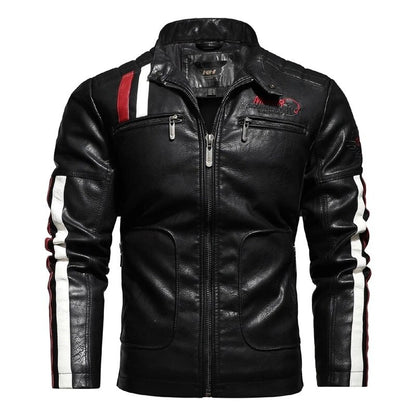 Faux Leather Racing Jacket