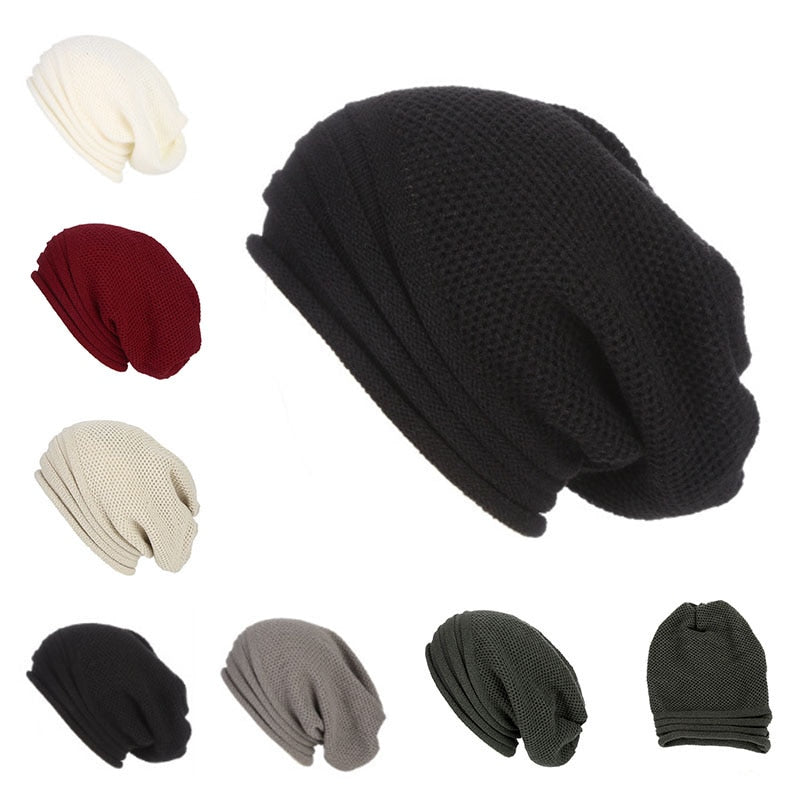 Winter Baggy Slouchy Beanie Hat Wool Knitted Warm Cap for Men Women NIN668