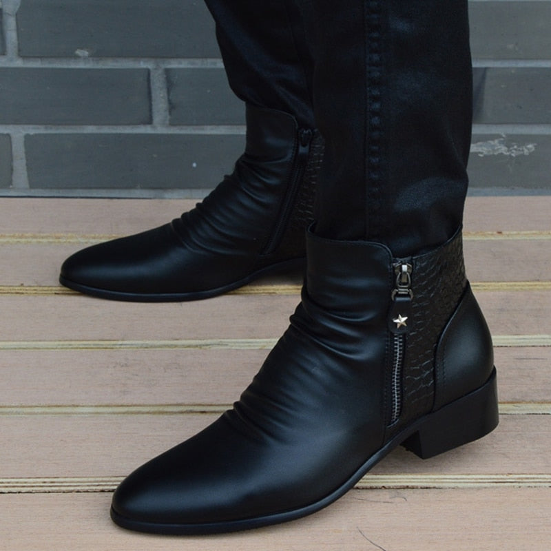 Leather Ankle Boots with Zip