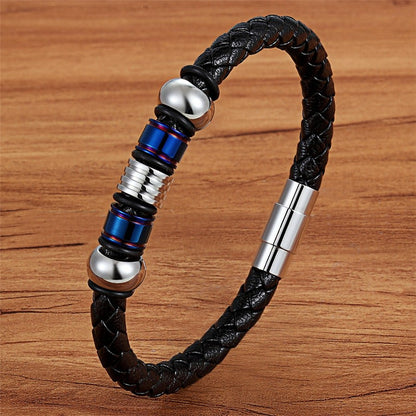 TYO Stainless Steel Leather Bracelet
