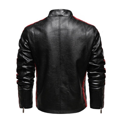 Faux Leather Racing Jacket