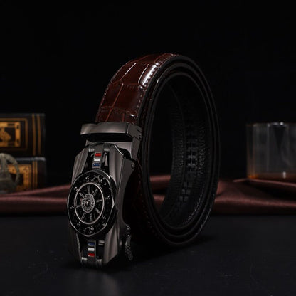 Stone Pattern Genuine Leather Belt