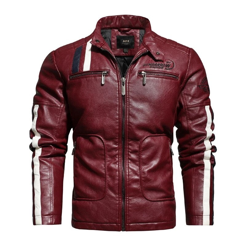 Faux Leather Racing Jacket
