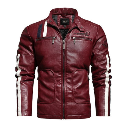 Faux Leather Racing Jacket