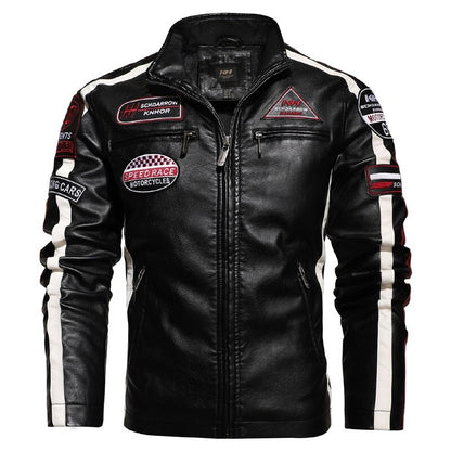 Faux Leather Racing Jacket