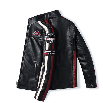 Faux Leather Racing Jacket