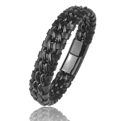 Genuine Gold Plated Leather Bracelet