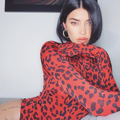 BKLD Turtleneck Leopard Print Bodysuit
