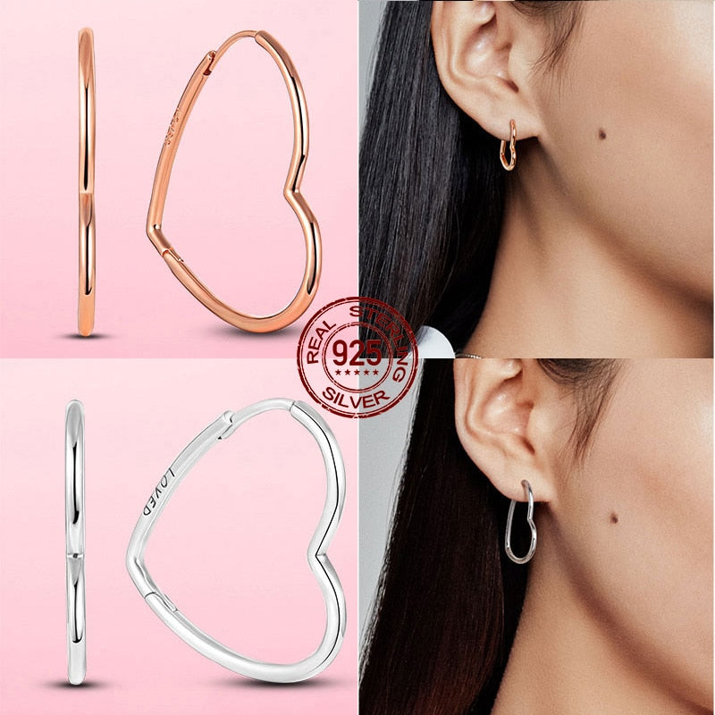 925 Silver Heart CZ Earrings