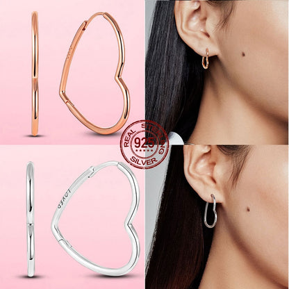 925 Silver Heart CZ Earrings