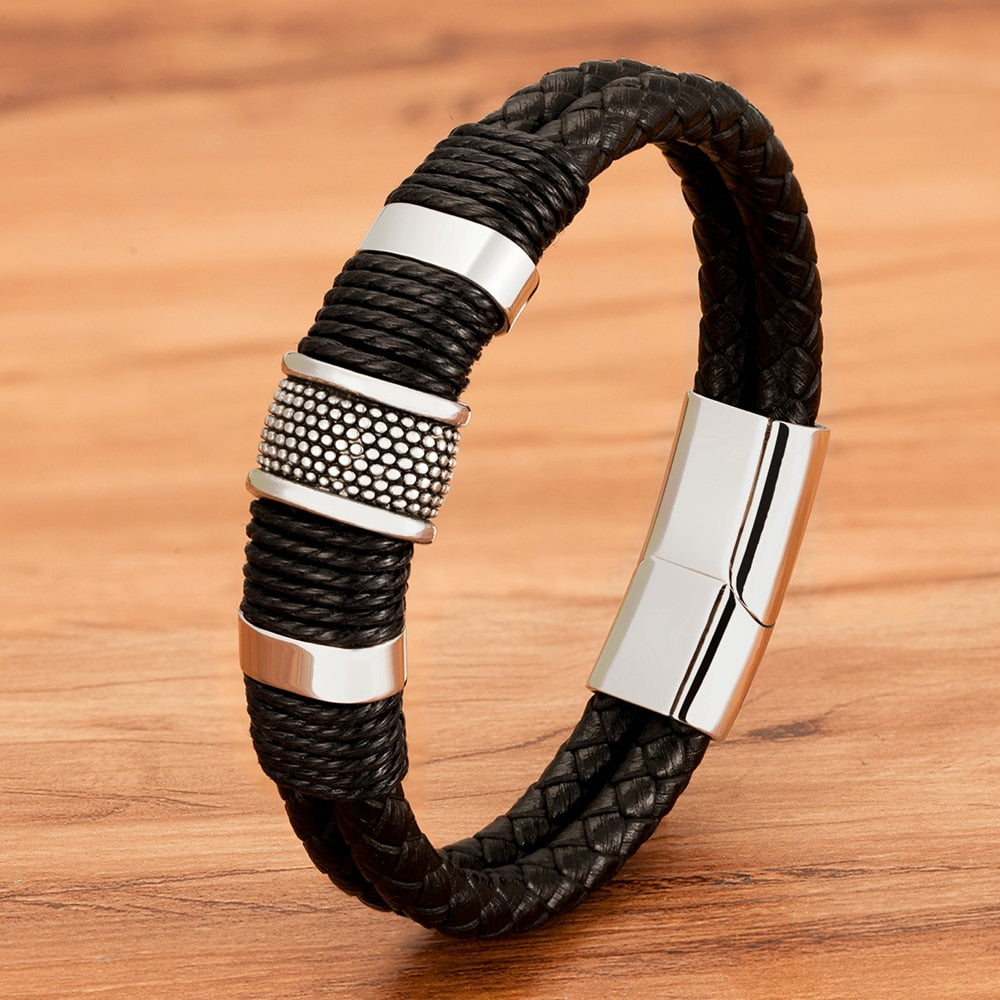 XQNI Woven Leather Bracelet