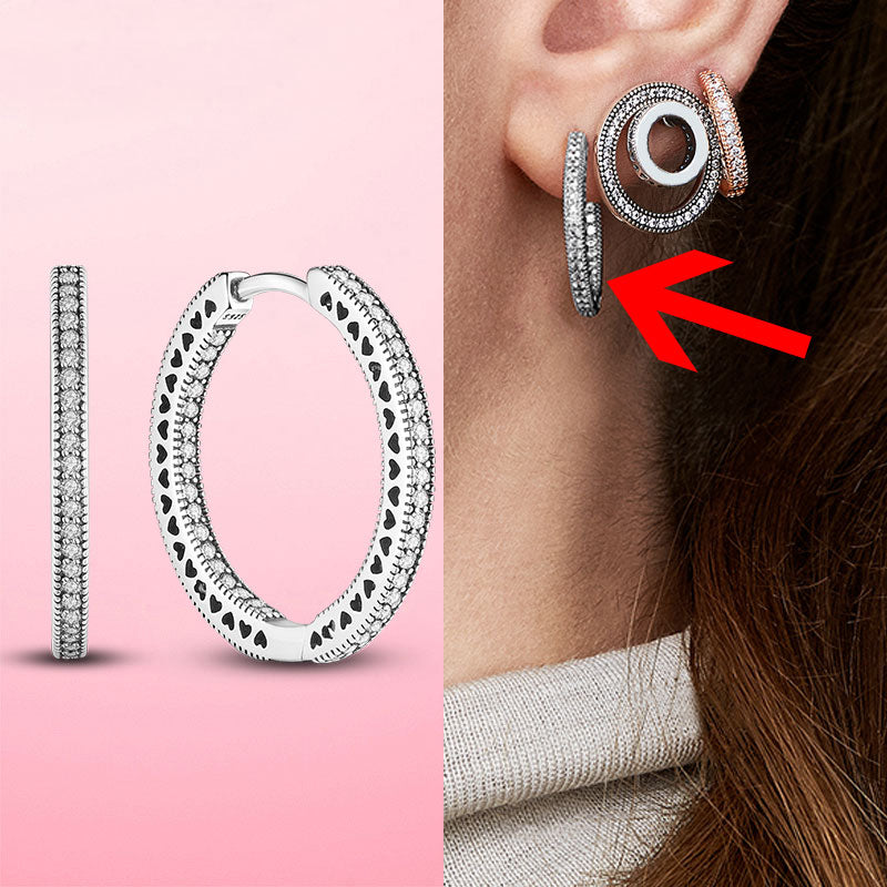 925 Silver Heart CZ Earrings