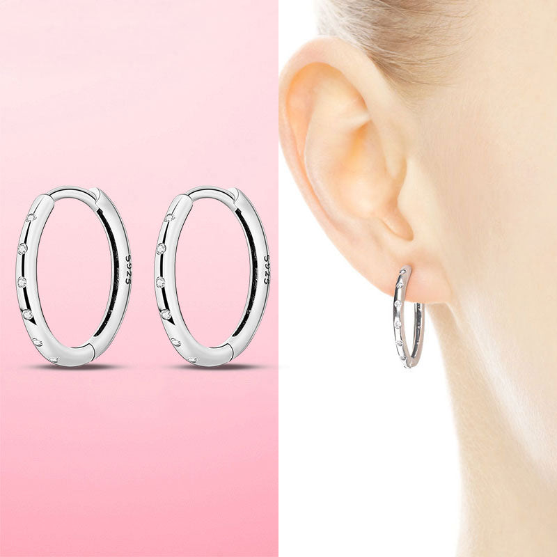 925 Silver Heart CZ Earrings