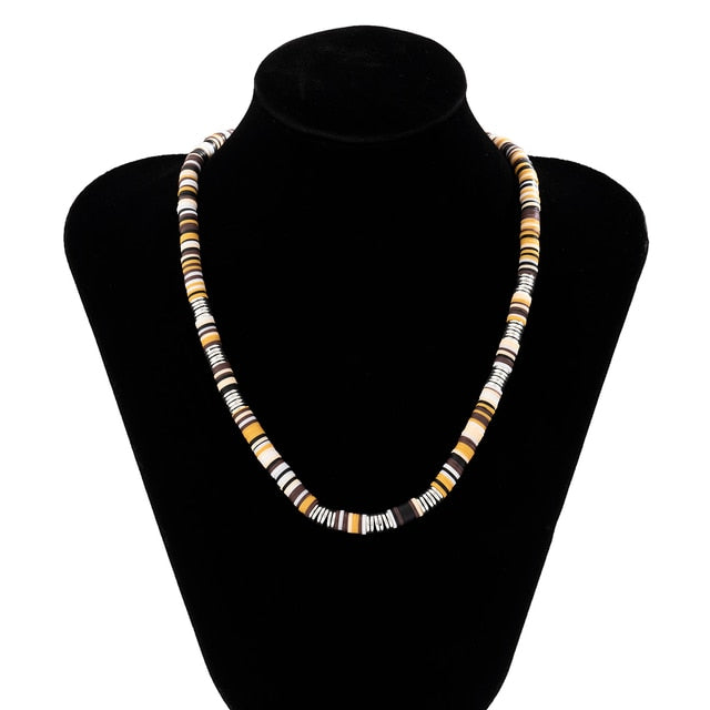 Black/White Soft Clay Bead Choker